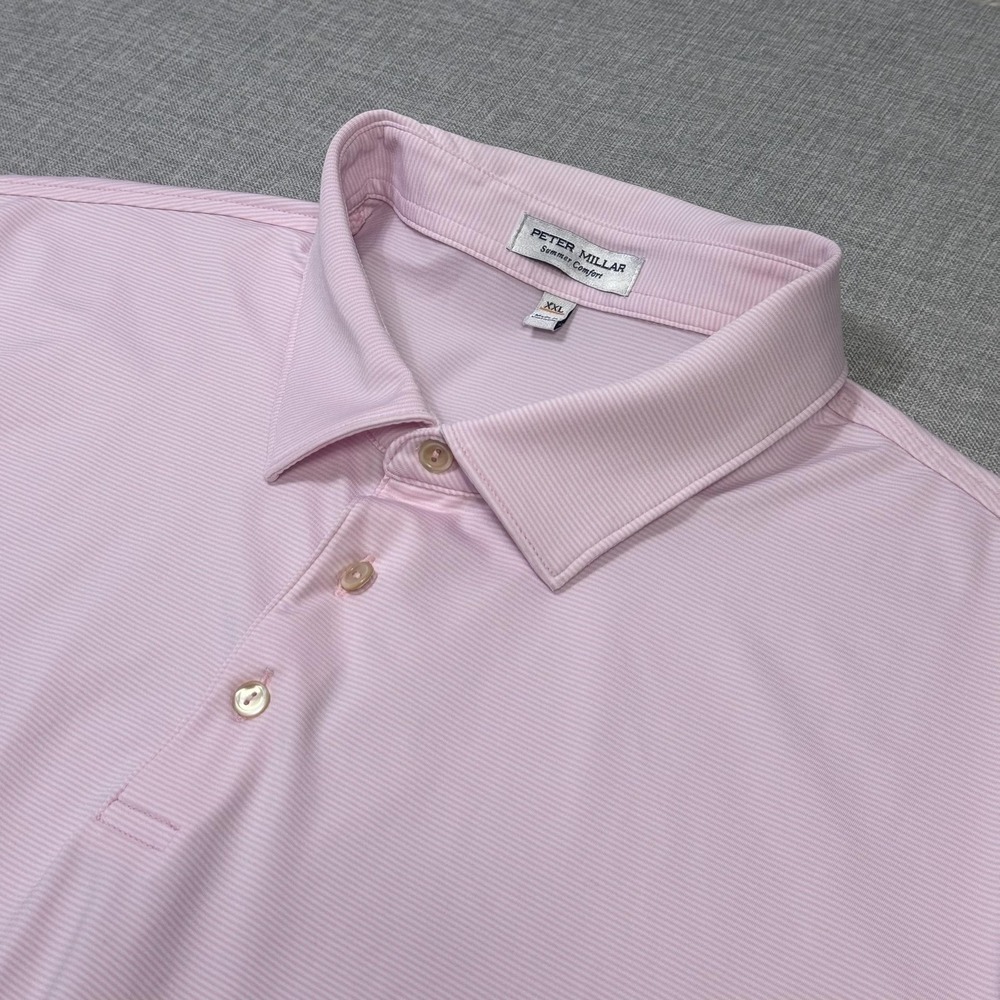 Peter Millar Summer Comfort Jubilee Jersey Performance Golf Polo Mens 2XL Pink